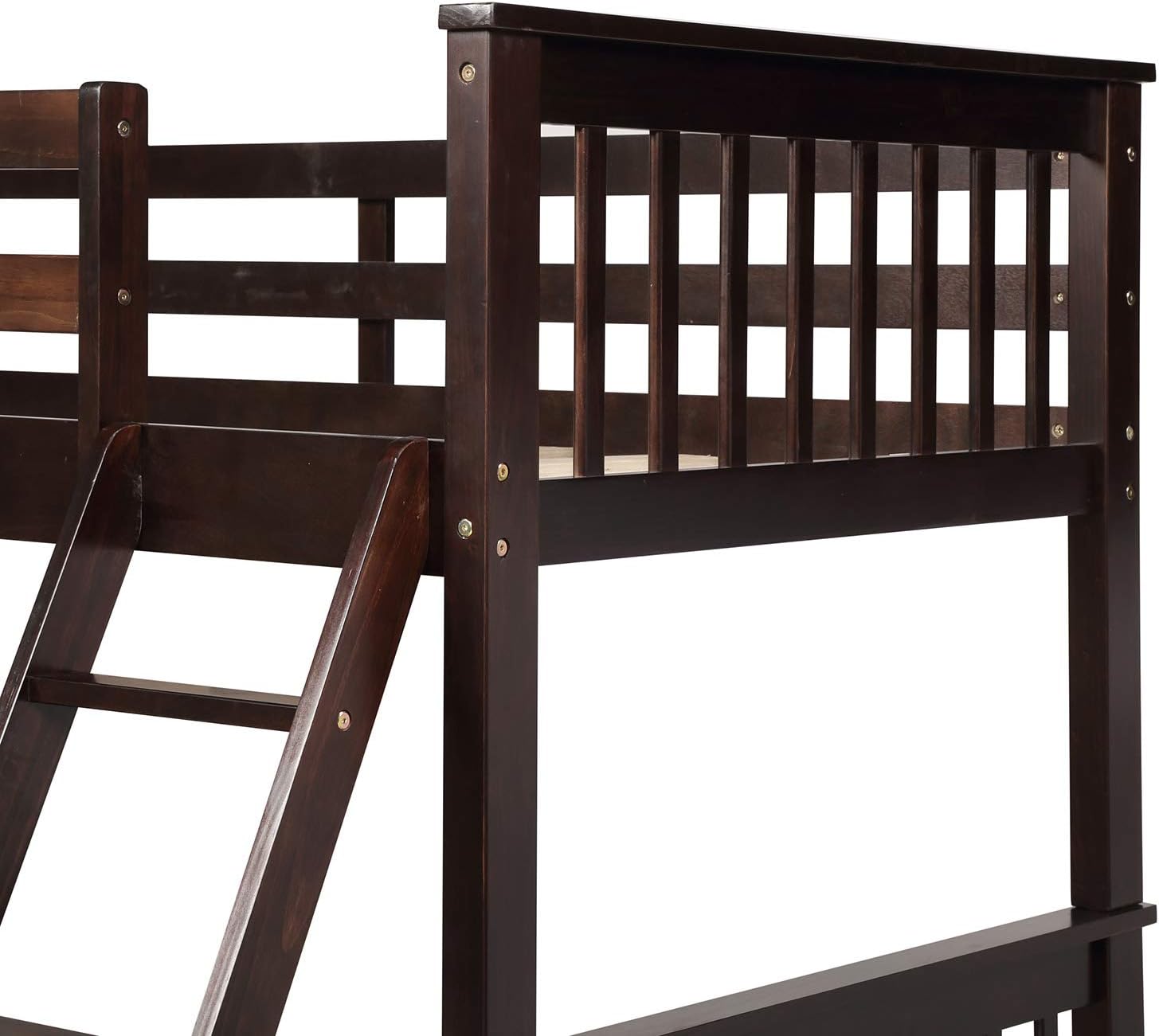 Harper & Bright Designs Twin Over Full Bunk Bed with Drawers and Ladder, Espresso