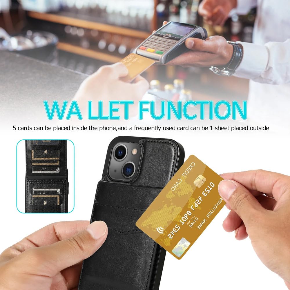 Funda de Cuero con función Atril para iPhone 13, 12, Mini, 15, 14, 11 Pro MAX, X, XR, XS, 7, 8 Plus, con Tarjetero, Color Verde, para iPhone 11Pro MAX