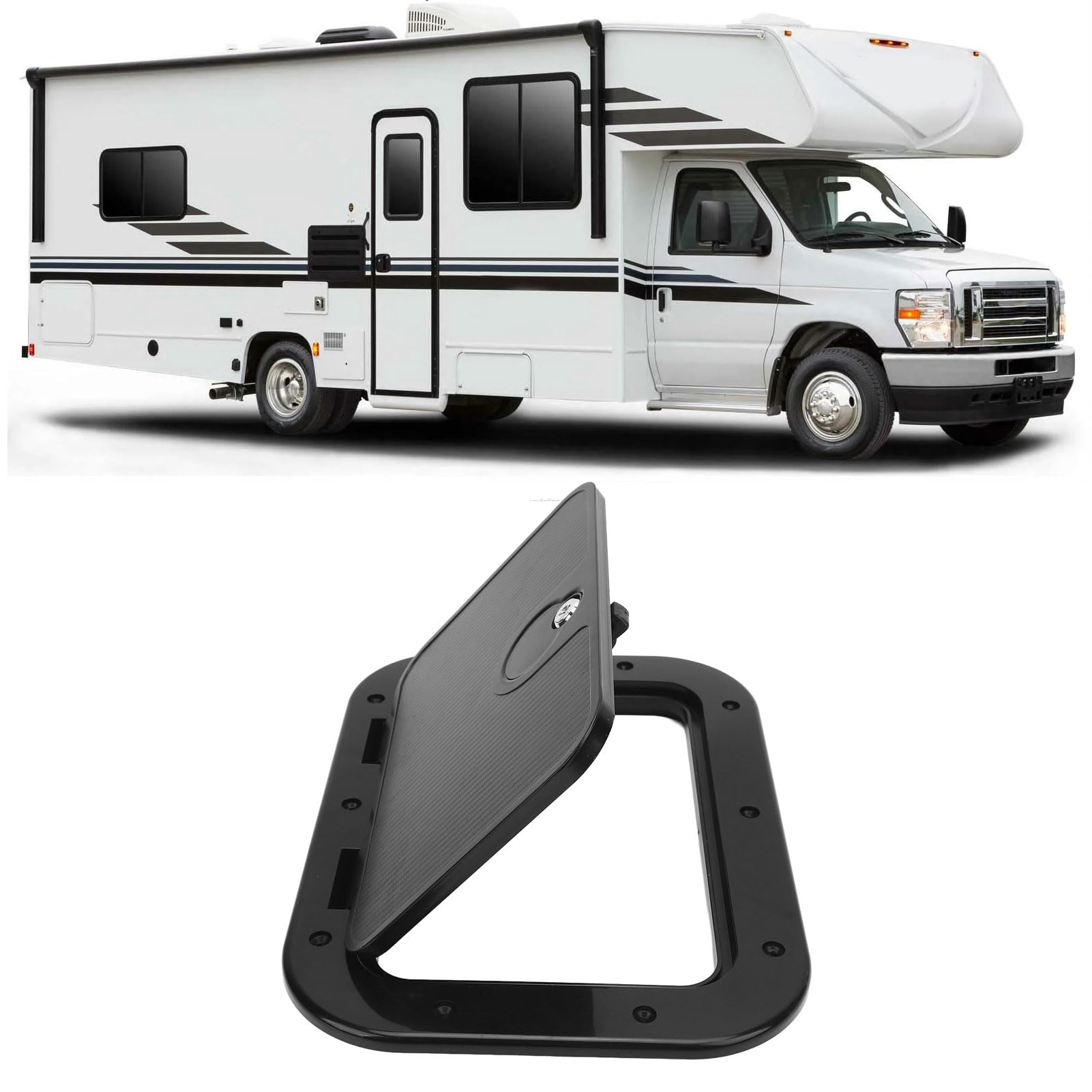 Bnineteenteam Cubierta para Escotilla de Barco, Escotilla de Acceso Marino ABS Resistente, 14,96x11,02 Pulgadas con Cerradura de Seguridad para Yates, Vehículos Recreativos y Pontones