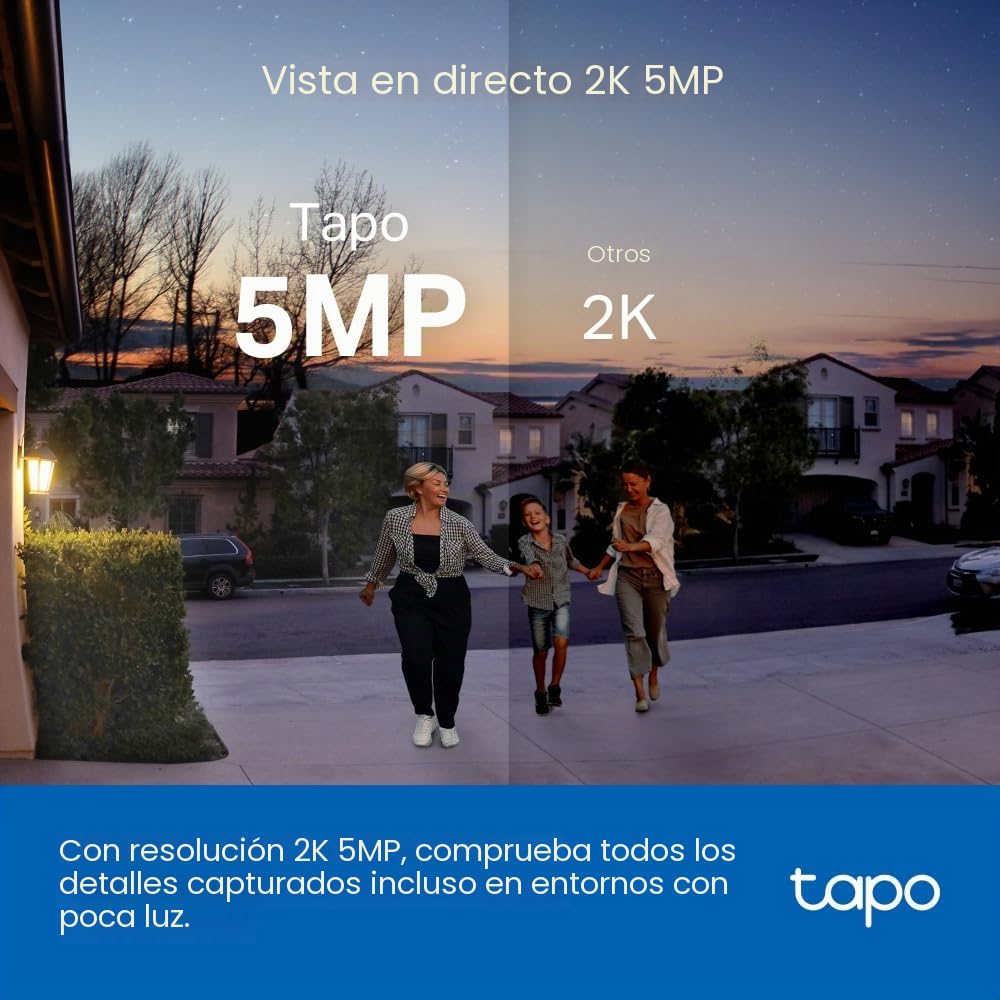 Tapo D230S1 Timbre de Video con Batería 2K 5MP Detección de IA Visión Nocturna Color Campo Amplio