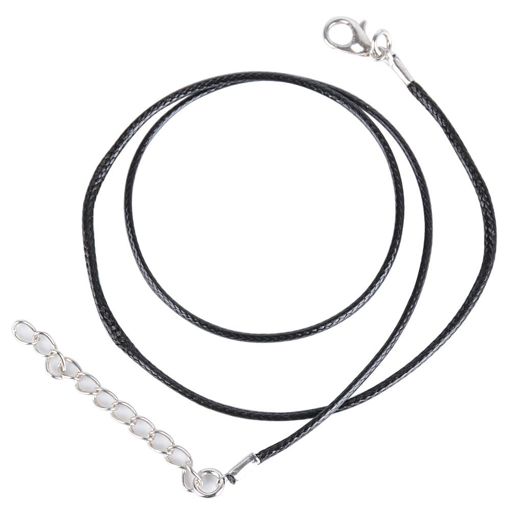 100 pz Cordoncino Cordino Laccio Catena Corda Laccetti per Gioielli Fai da Te Bracciale Collane (100 Nero)