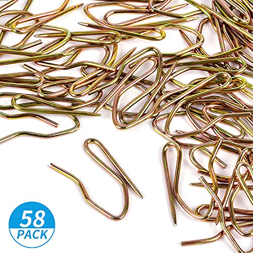 Image of Metal Drapery Hook Pins, 58PCS 1.2 Inch Stainless Steel Pin-on Hooks for Window, Shower, Door Curtains, Copper