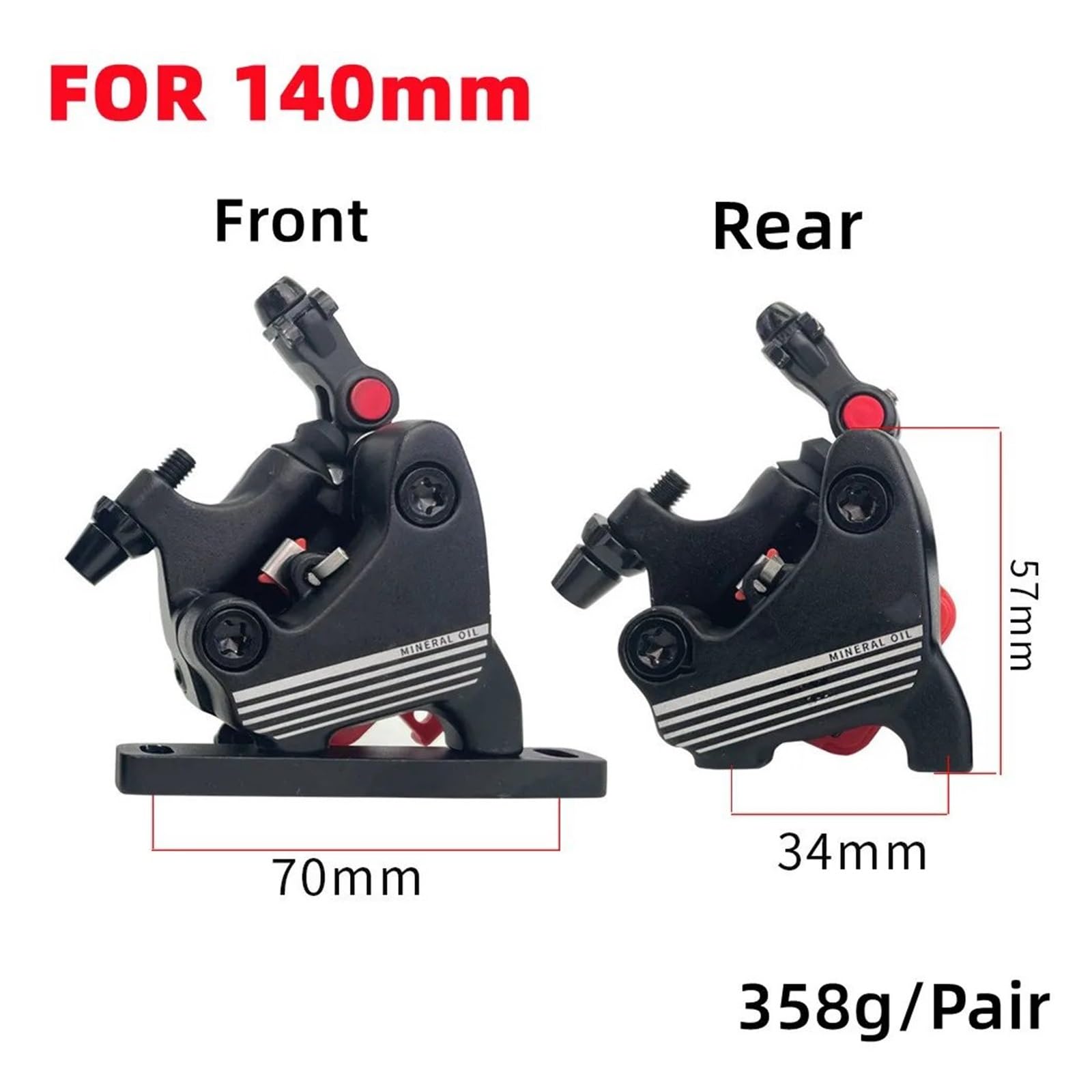Hydrauliczny hamulec tarczowy roweru szosowego 140 mm 160 mm Płaski uchwyt do roweru szosowego Ciągnięcie zacisków hamulca tarczowego Bęben HamulACcowy Rowerowy(Front 140mm)