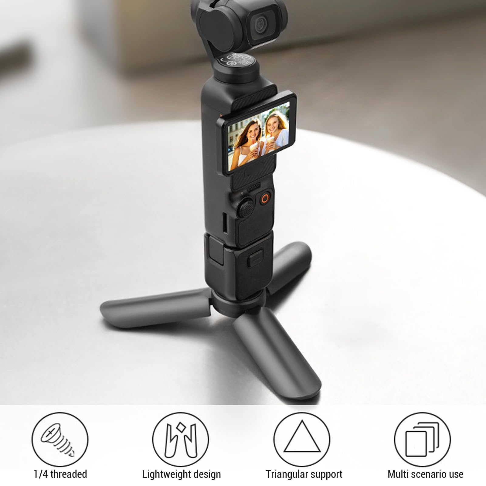 Lightweight Mini Tripod for Camera/Phone, 1/4 Screw Universal Folding poc ket Stand Tripod for poc ket 3 / X4 / X5, Video Photograph Filming Table Stand