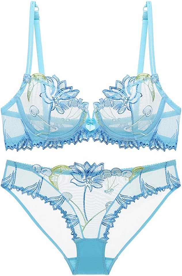 Sexy Lingerie Floral Lace Transparent Breathable Women's Underwear Bra Set for Women