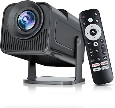 Mini Projector WiFi Bluetooth 5.4, Native 1080, Compatible with Netflix, 4K | Built-in Authentic Apps, Auto Keystone, 180 Adjustable Stand, Portable Proyector for Home/Outdoor Movie/Gaming