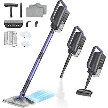 Lightweight 6-in-1 Steam Mop with Detachable Handheld Steamer Professional 350MLTank 23FT Cord for sealed Hard Floors, Marble, Stone, Furniture, WallLavender