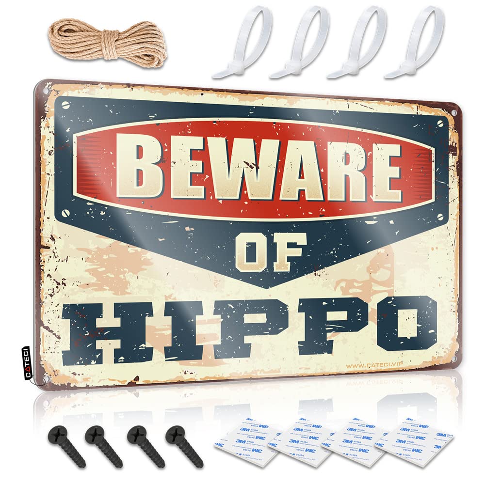Fzfn Colour Decor Haves Awesome Beware Of Hippo For Farmhouse - Fall Door Decorations Customizable(30X40cm)