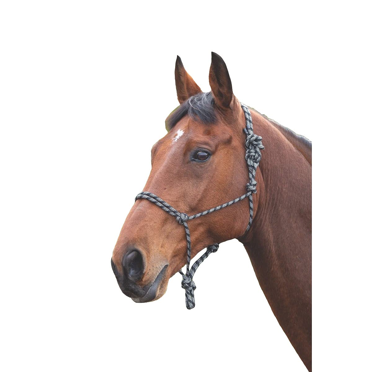Shires Rope Control Headcollar Black/White