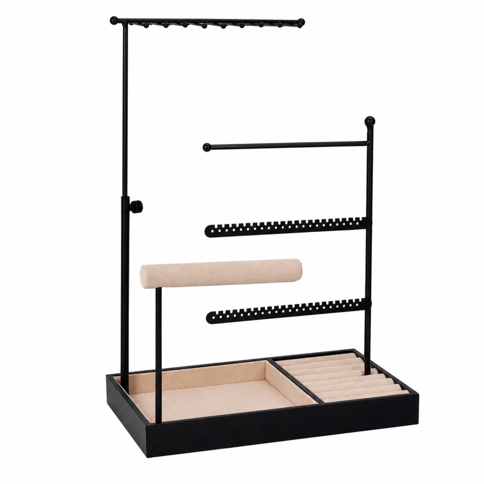 Milageto Organizador s con Base Compacto Organizador s con Hierro Estable Joyero para Dormitorio, Negro