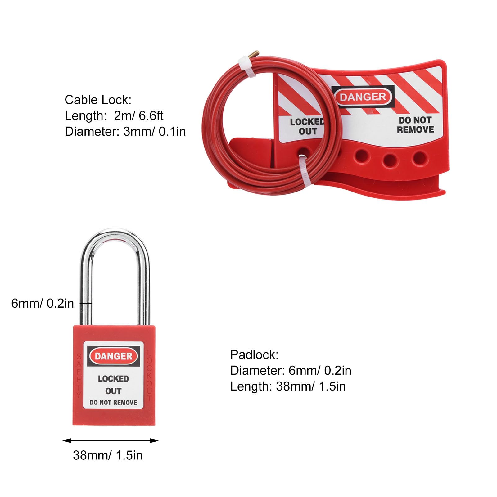 Security Cable Lock Waterproof Durable Locking Device for Mechanical Equipment Steel Wire Industrial Lockout