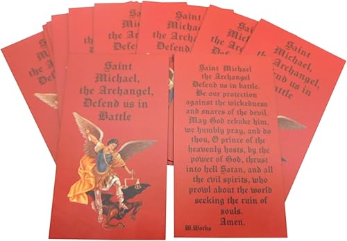 Miniatura 6 de Westmon Works Paquete de tarjetas sagradas de San Miguel a granel con defend us in Battle Saint Prayer School Student o Church Congregation Pack
