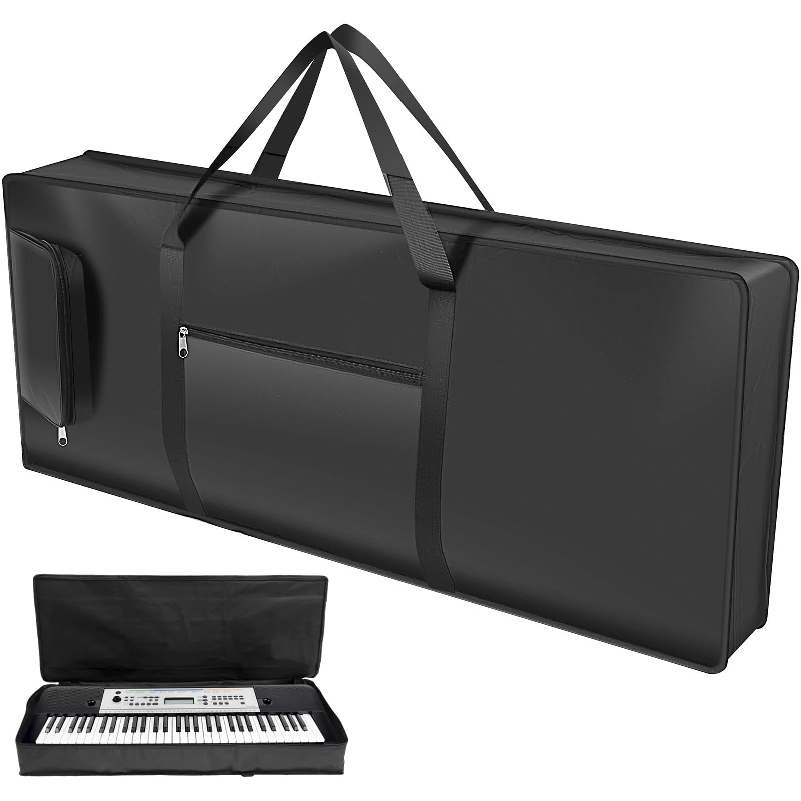 Custodia Per Tastiera Custodia imbottita for tastiera a 61 tasti con manico e tracolla regolabile Custodia for pianoforte elettrico portatile con tasche