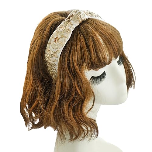 Miniatura 5 de AK Diademas bohemias de satén de belleza, estilo retro francés, tela bordada, nudo, accesorios para el cabello de moda