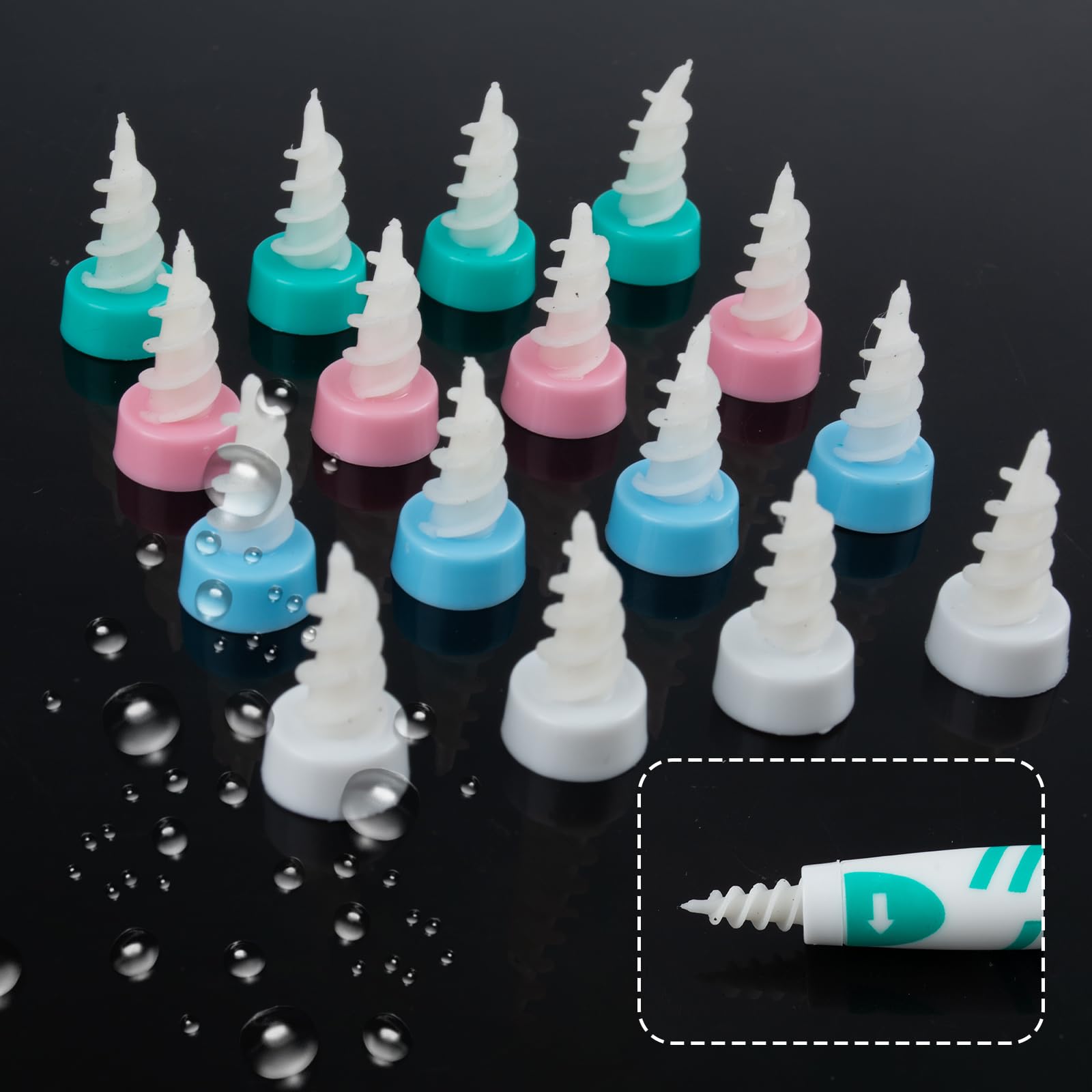 AYNKH Kit d'extraction du cérumen avec 16 embouts en silicone doux, 6 embouts en acier inoxydable et un sac portable pour les enfants et les adultes