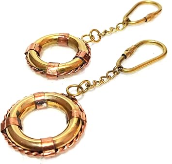 2 Piece Keying Brass Round Key Ring for Car Bike Home Keys | Key Chain for Kids Men Women Boys Girls