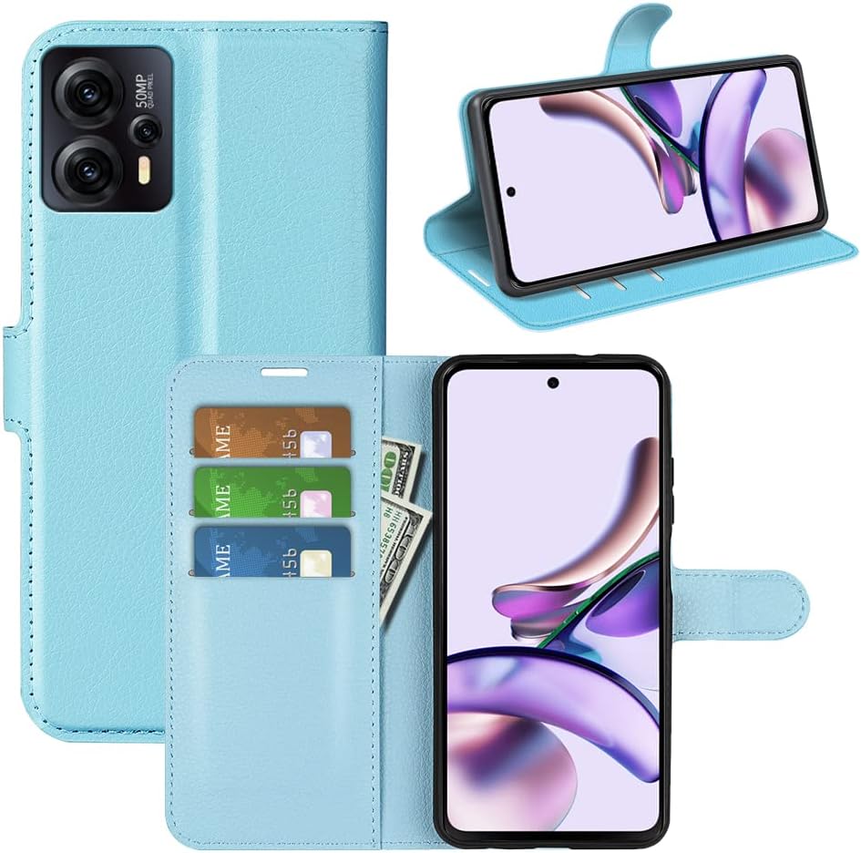 JIUNINE Case for Motorola Moto G13 / Moto G23, Leather Wallet Case Flip