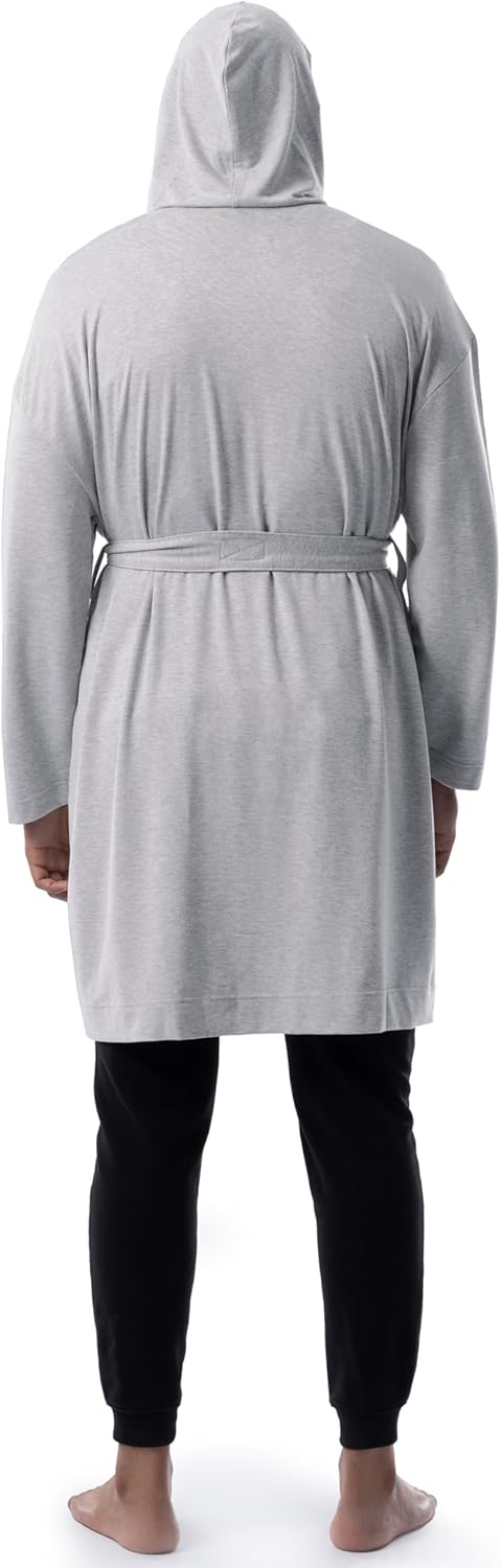 IZOD mens Micro French Terry Cloth Hooded Bathrobe - Image 2