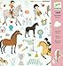 DJECO- Globos Pegatinas Caballos, Multicolor (DJ08881)