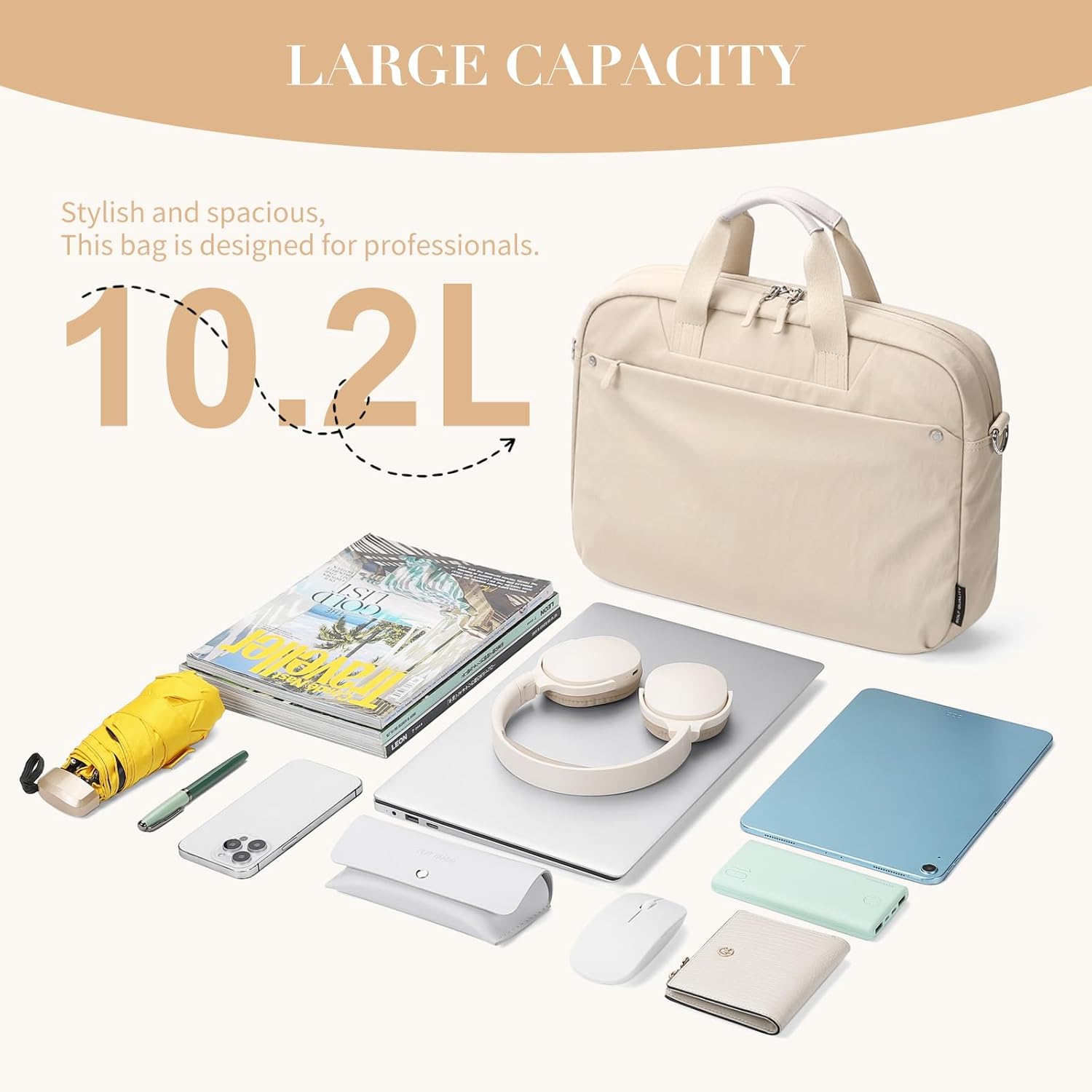 Laptop Tote Bag for Women Casual Tote Bag for Business Teacher Carry On Crossbody Bag - Image 5