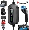 EzGoGo Mobile Wallbox 11 kW Charger Type 2 (3-Phase) with 7 m Charging Cable CEE 16A to Type 2 Including Everyday Adapter Set EV Charging Station [6/8/10/13/16A] High Quality IP65 Protection For EVs & PHEVs