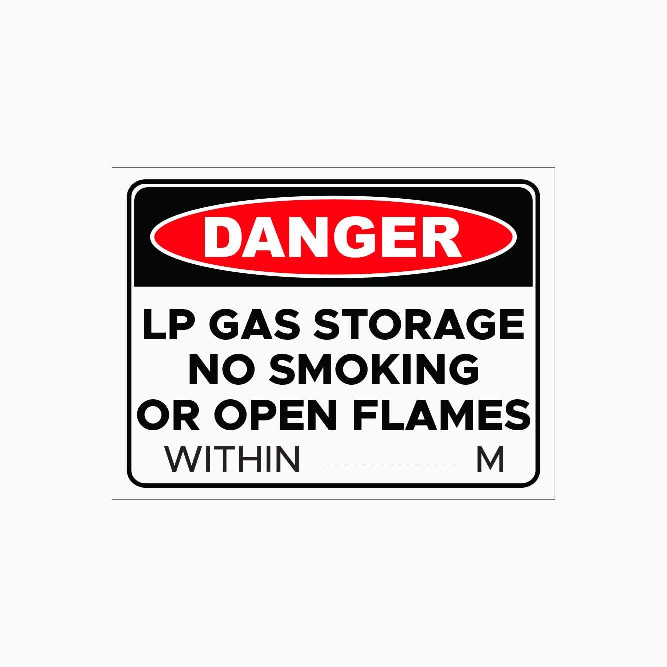 LP GAS STORAGE, NO SMOKING OR OPEN FLAMES WITHIN Sign, 12x8 Metal Tin Sign, fire warning for liquefied gas storage zones.