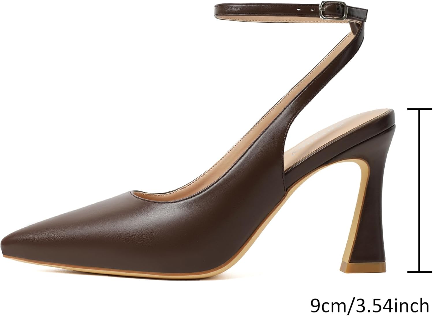 Susanny Womens Slingback Closed Toe Ankle Strap High Heels Pointed Toe Pumps Comfortable Stiletto Sexy Buckle Strappy Dressy Shoes for Wedding Bridal Party Work