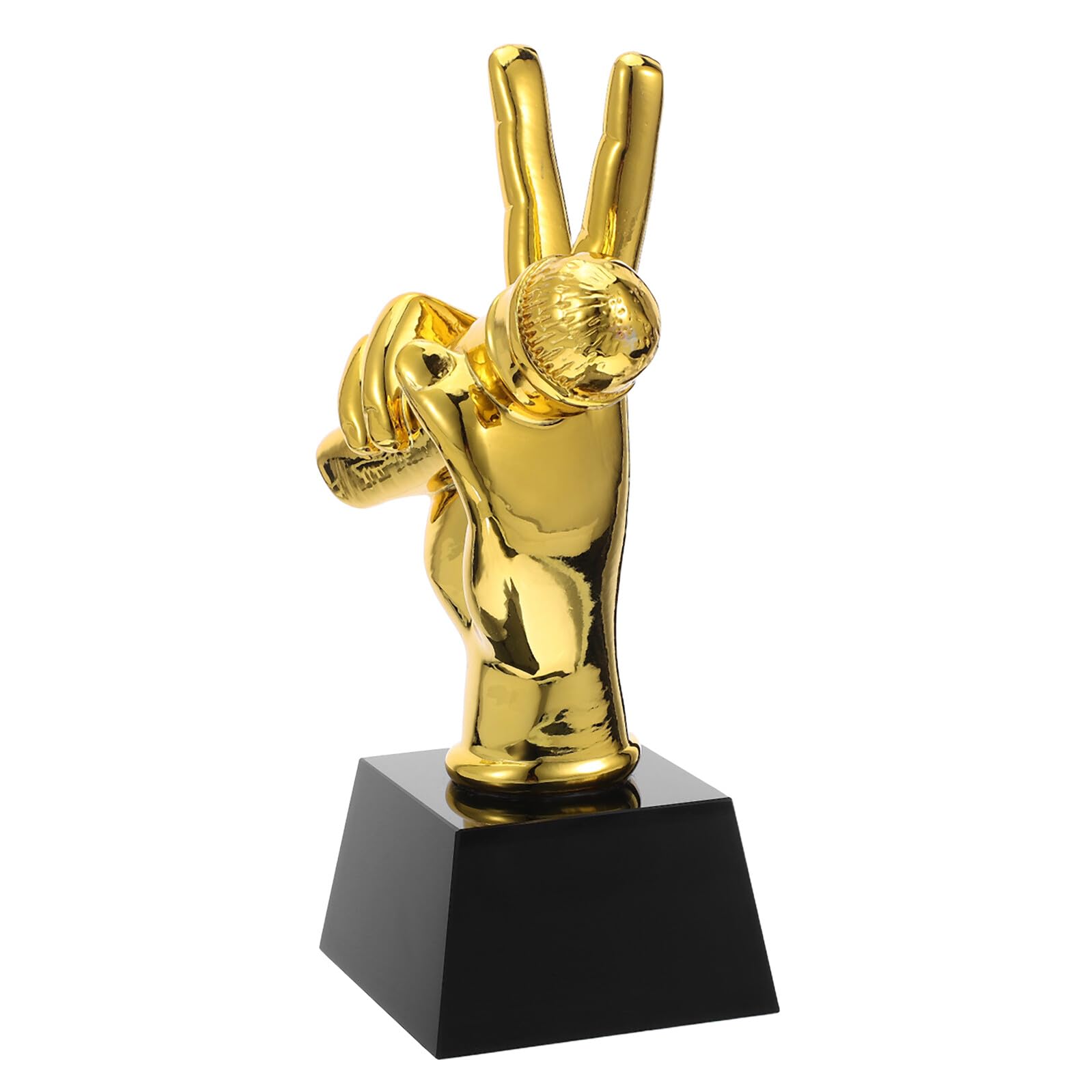 Trophée micro en résine dorée pour concours de chant et karaoké
