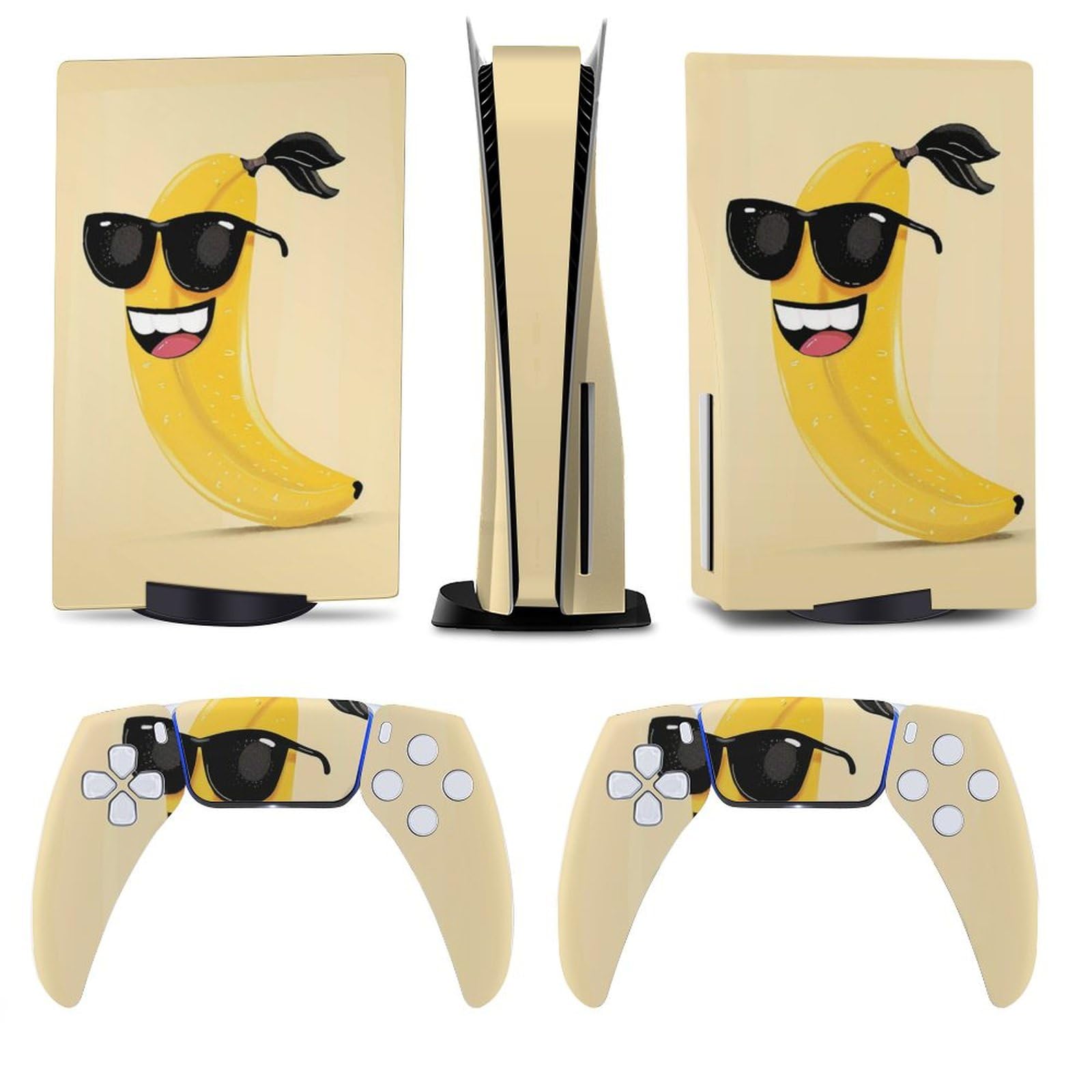 Funny Banana Sunglasses for Model 5 Skin Console and Controller Accessories Cover Skins Anime Vinyl Cover Sticker Full