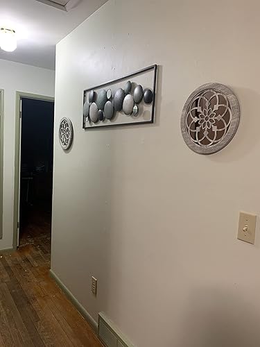 Miniatura 2 de Espejo decorativo redondo para pared espejos de pared para sala de estar 2 piezas de espejo rústico montado en la pared para dormitorio cocina baño