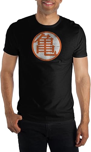 Dragon Ball Z Kame House Anime Cartoon Symbol Camisa negra para hombre