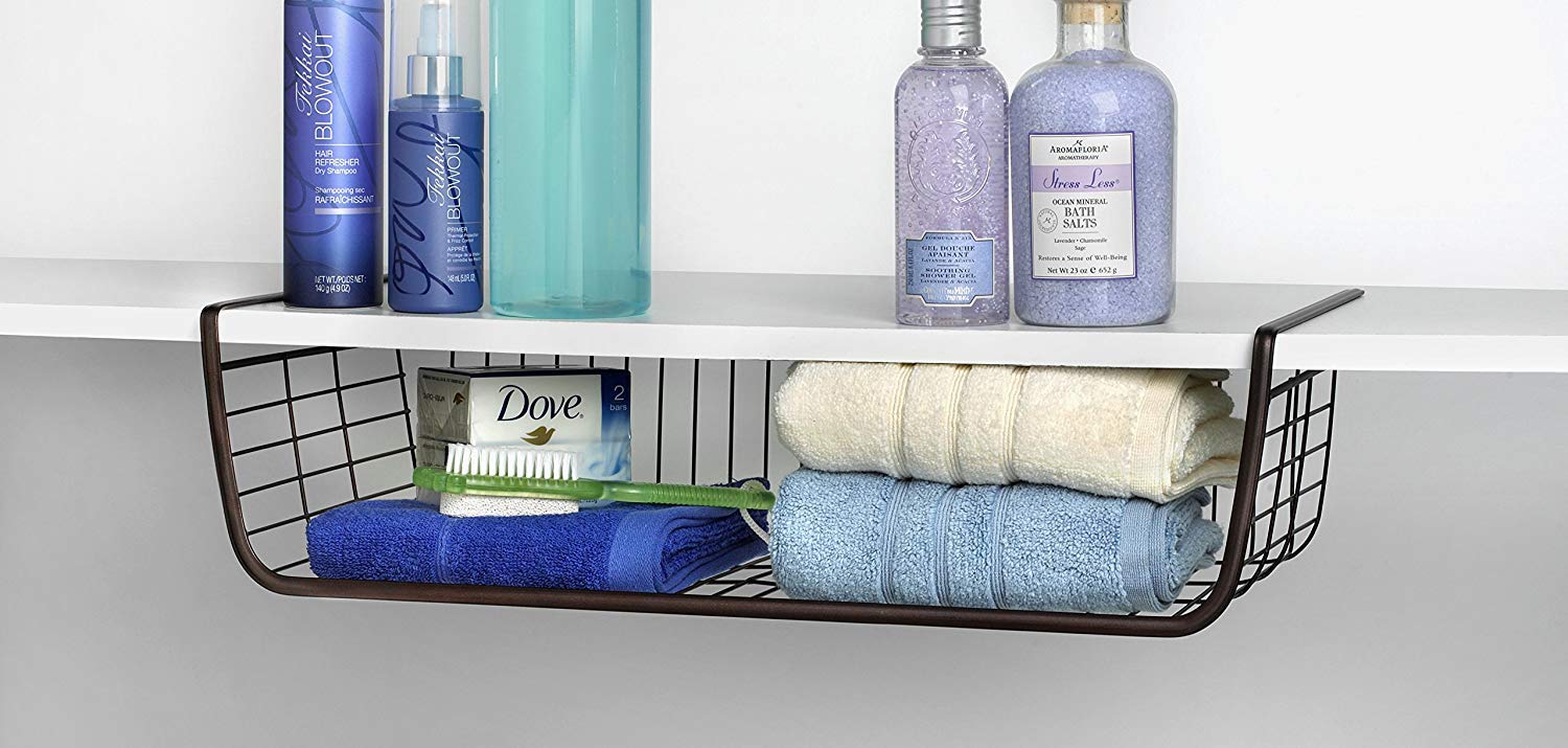 Spectrum Diversified Ashley Large Cabinet Shelf Basket, Bronze