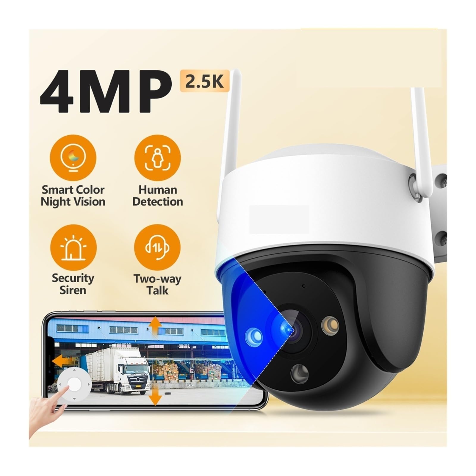 Kamery bezpieczeństwa, Kamera Zewnętrzna Wi-Fi Z Serii SE+, IP66, Odporna Na Warunki Atmosferyczne, 8-krotny Zoom Cyfrowy, Noktowizorem I Funkcją Wykrywania Człowieka(Se plus 2MP)