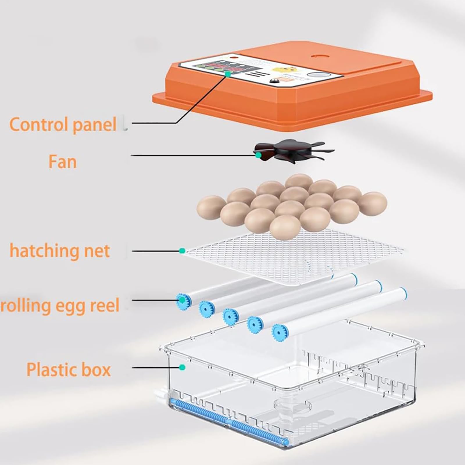 Incubadora de 9 huevos, Nacedora automática digital, Nacedora de pollos, aves de corral, Nacedora de huevos con control automático de temperatura, para pollo, pájaro, codorniz, pato