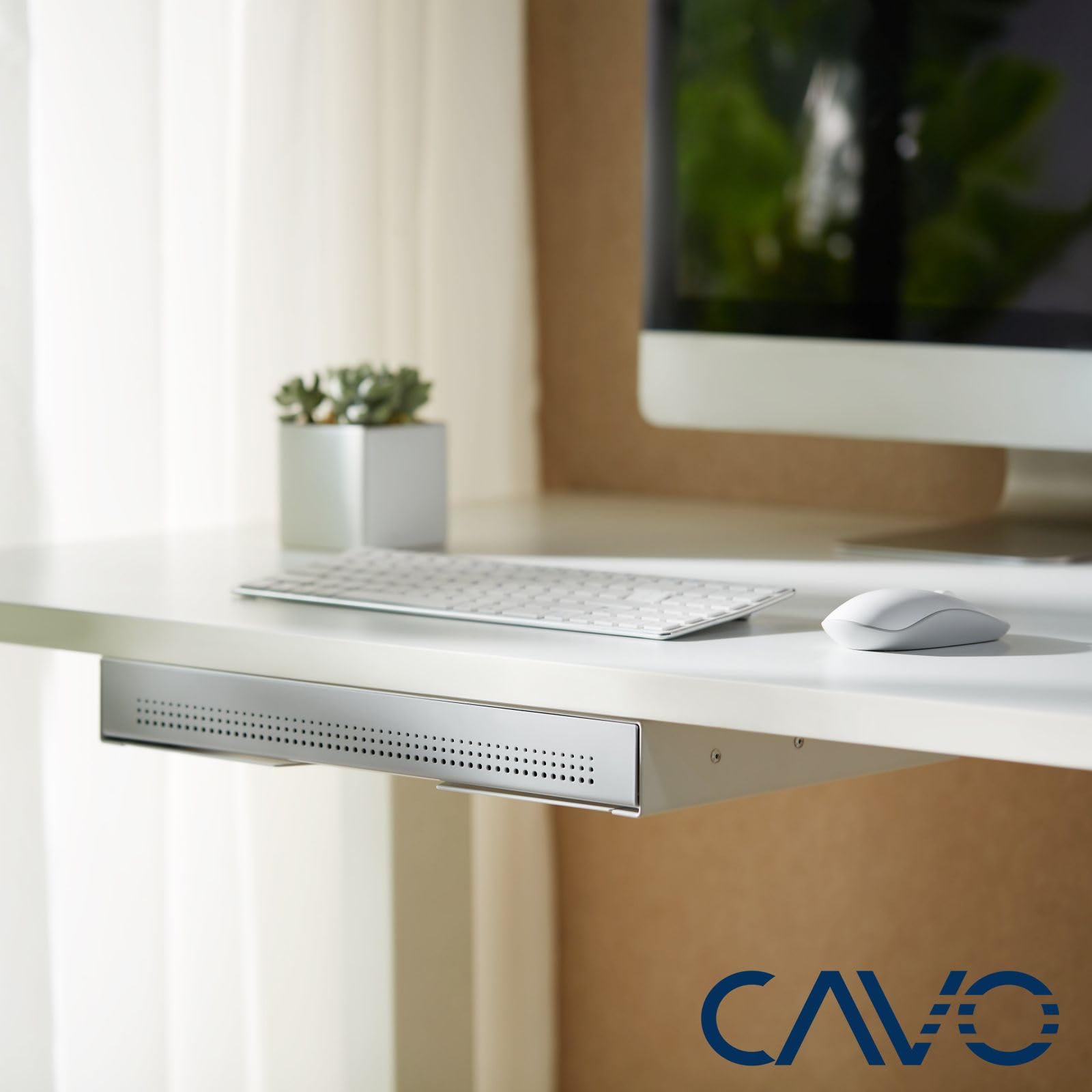 CAVO Cassetto portadocumenti in acciaio 410 x 272 mm bianco, cassetto da tavolo sottopiano