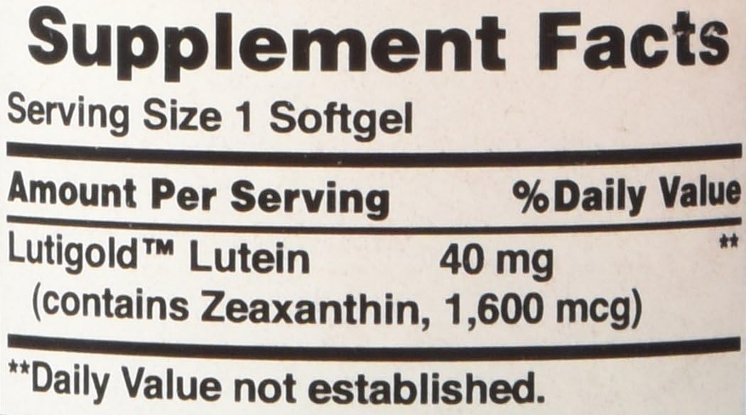 Lutein 40 Mg with Zeaxanthin, Helps Support Eye Health*, Whole Bean, 60 Ct, by Puritan's Pride : Health & Household