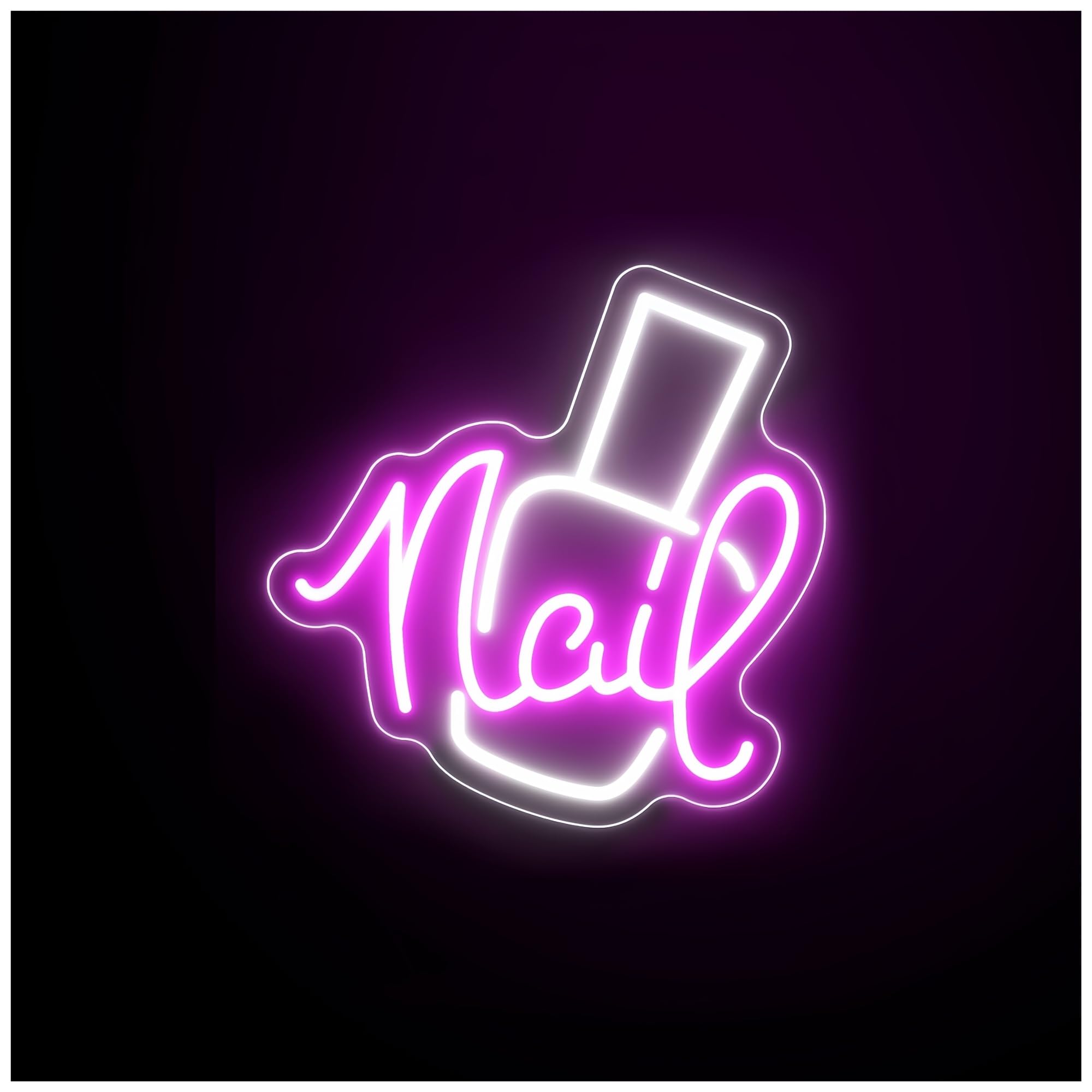 Zynther Neon lamp Nails Neon Sign Light for Shop Beauty Salon Business Decor Room Wall Decoration