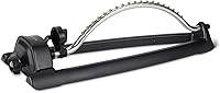 Amazon Basics Oscillating Sprinkler for Yard - 3600 Sq Ft Coverage, Adjustable Range, Durable Black Design