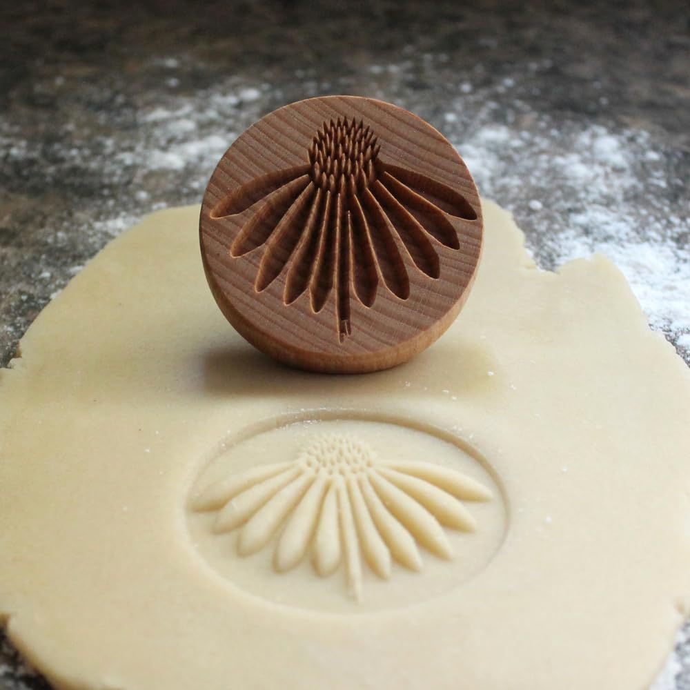 Sello de madera para galletas, 6,3 cm (flor de cono CS-076)