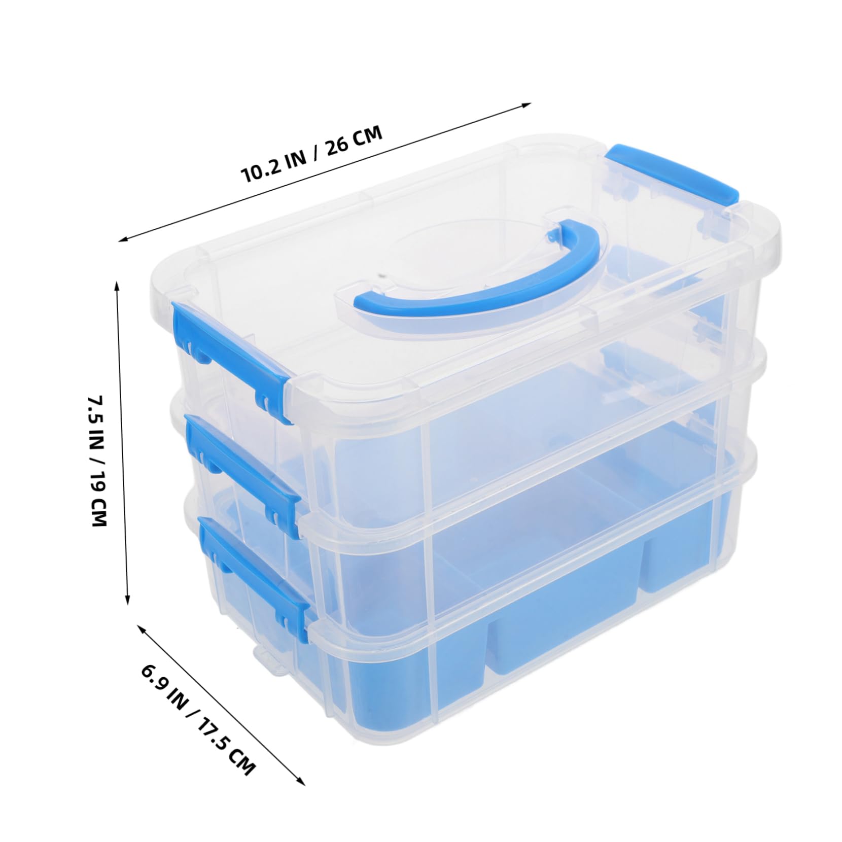 UKCOCO Stapelbare Kunststoff Organizer Aufbewahrungsbox mit Deckel und Mehreren Fächern Vielseitig für Bastelmaterialien und Kleine Teile im Büro und Outdoor Aktivitäten