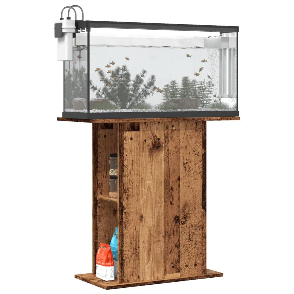 Aquariumständer aus Altholz 36x75x72,5 cm Holzwerkstoff mit Stauraum für Aquarien und Terrarien geeignet stilvolles Möbel für Wohnzimmer Büro Flur