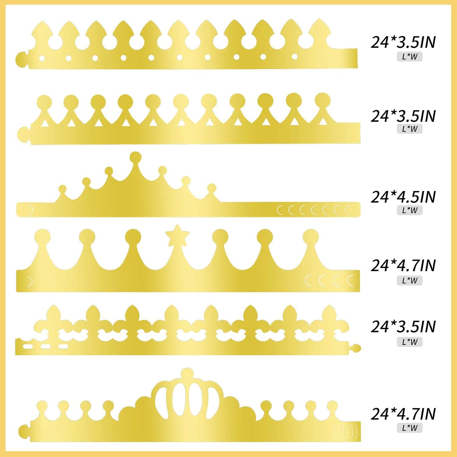38 Pcs Paper Crowns for Kids Boys Girls Adults Princess Prince King, Classroom Crown, Birthday Party Hats with Gold Gem Jewels Number Letter Stickers, DIY Decorate Decor Favor Supplies