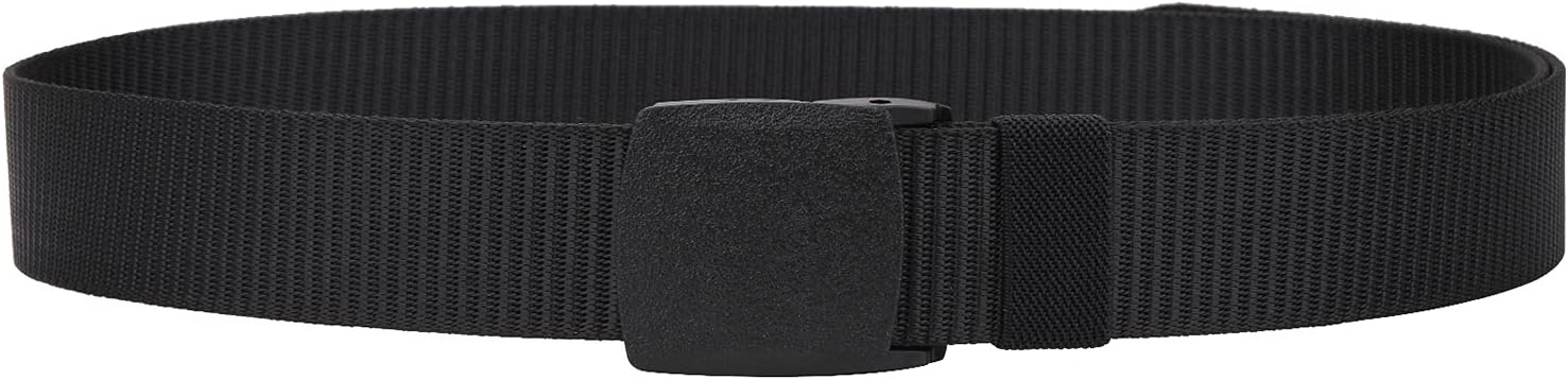 Nylon Webbing Military-Style Belt, 1.5” Canvas Belt with Flip Plastic Buckle, Combat Webbing Belt for Cargo Pants, Tactical Belt for Military Wear, Outdoor Sports