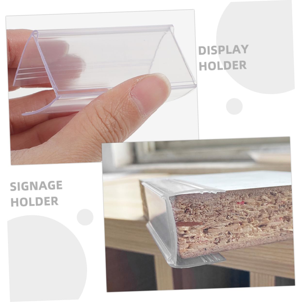 ARTIBETTER 5 Sätze Bar Clip Schild Etiketten Für Einzelhandel Zeichen Stehen Preisständer Anzeigen Stabiler Warenzeichenhalter Pvc Transparent 60 Stück * 5