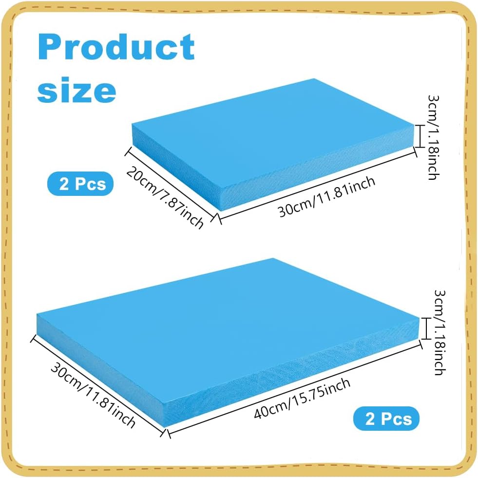 NBEADS 4 Pcs High Density XPS Foam Board, 11.8x7.87Inch and 15.7x11.8inch XPS Craft Foam for DIY Modeling Art Projects Cosplay Prop Production Carve Heat Insulation, 1.18inch Thick Deep Sky Blue