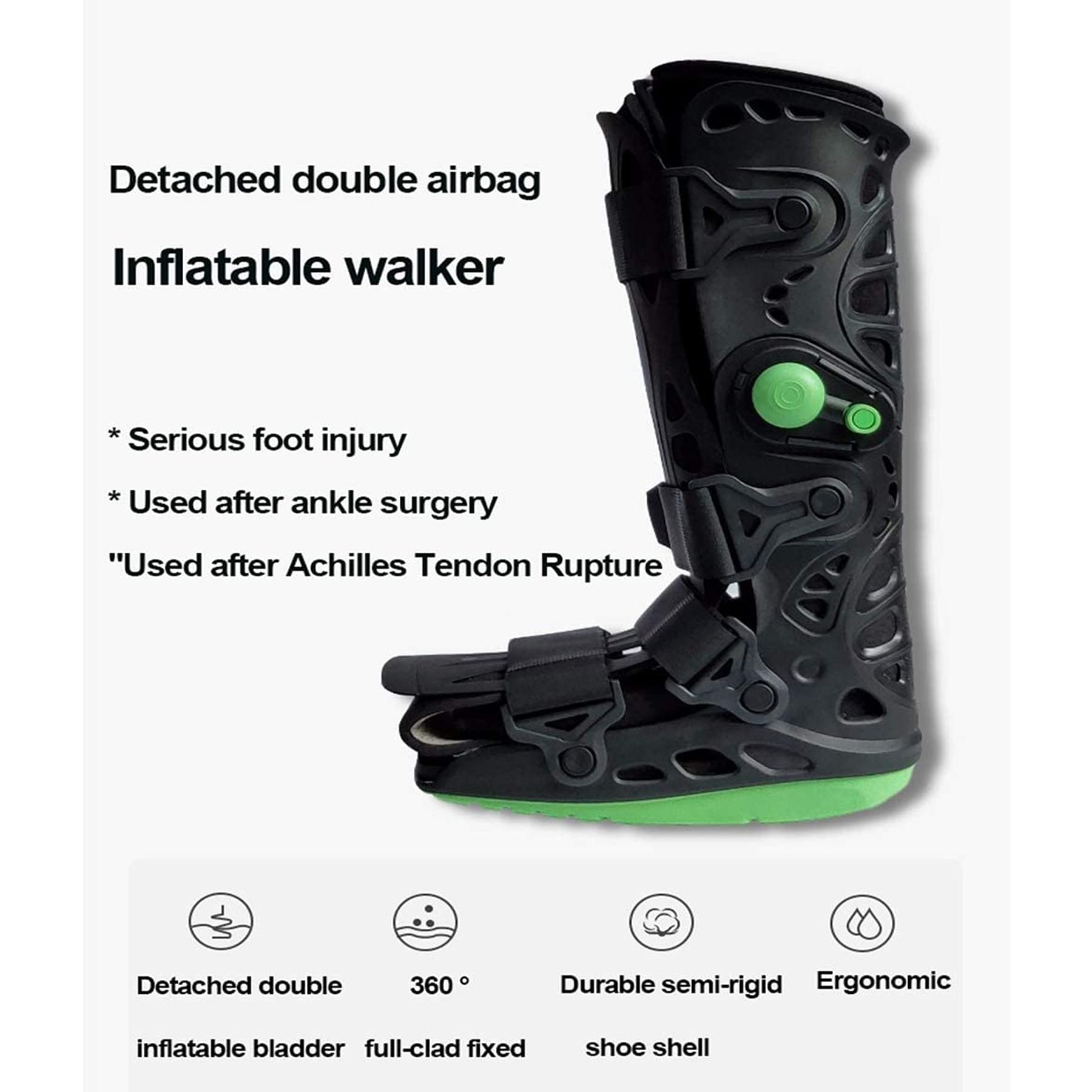 Bota Ortopédica para Fracturas Protección Curación Esguinces Bota Fracturas Estables para Lesiones Tobillo Pie Protección para Los Dedos Curación Bota Adecuado para Hombres Mujeres,Middle