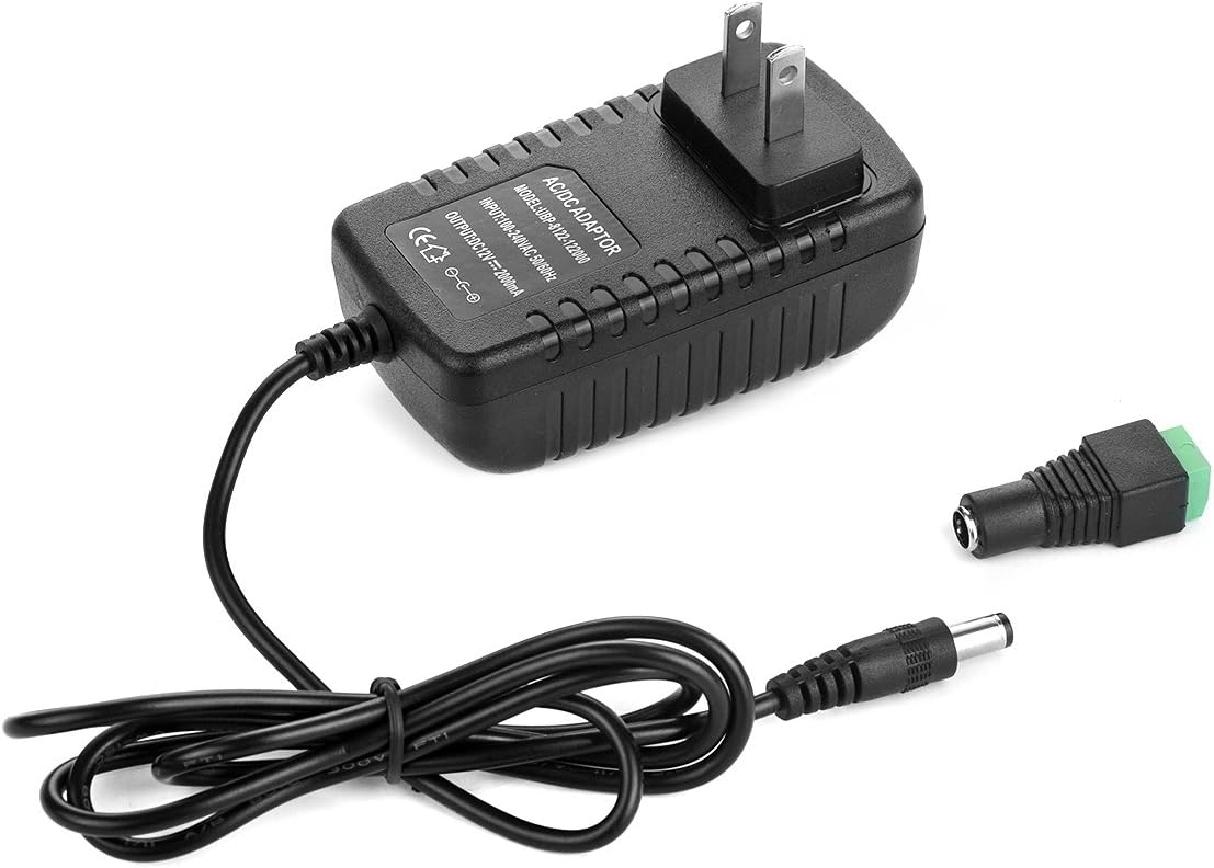 DC 12V 2A Power Supply Adapter, Mavel Star AC 100-240V to DC 12V Transformers Switching Power Outlet Converter 2.1mm X 5.5mm US Plug