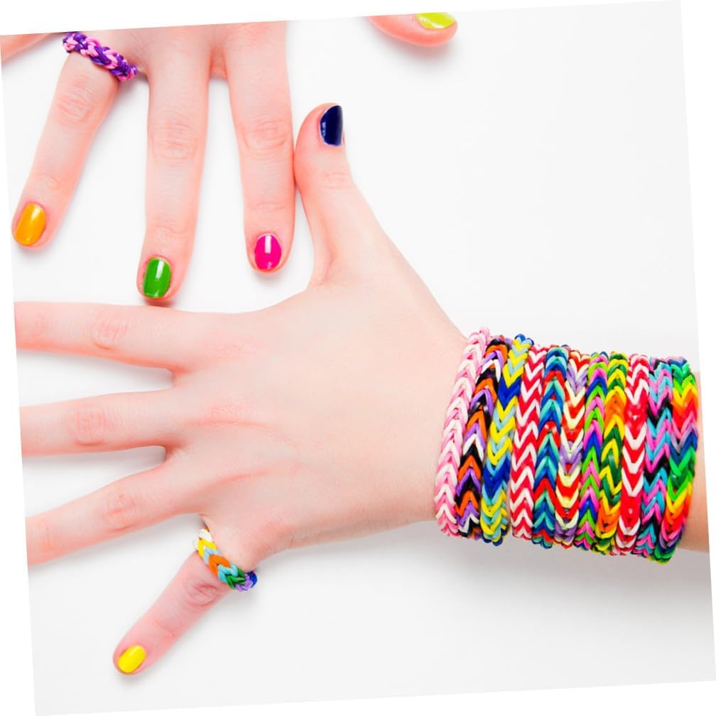 DOITOOL 1set Colorful Plastic Knitting String Bracelet Mixed Color Crafting Accessories for Keychains Phone Decorations and More