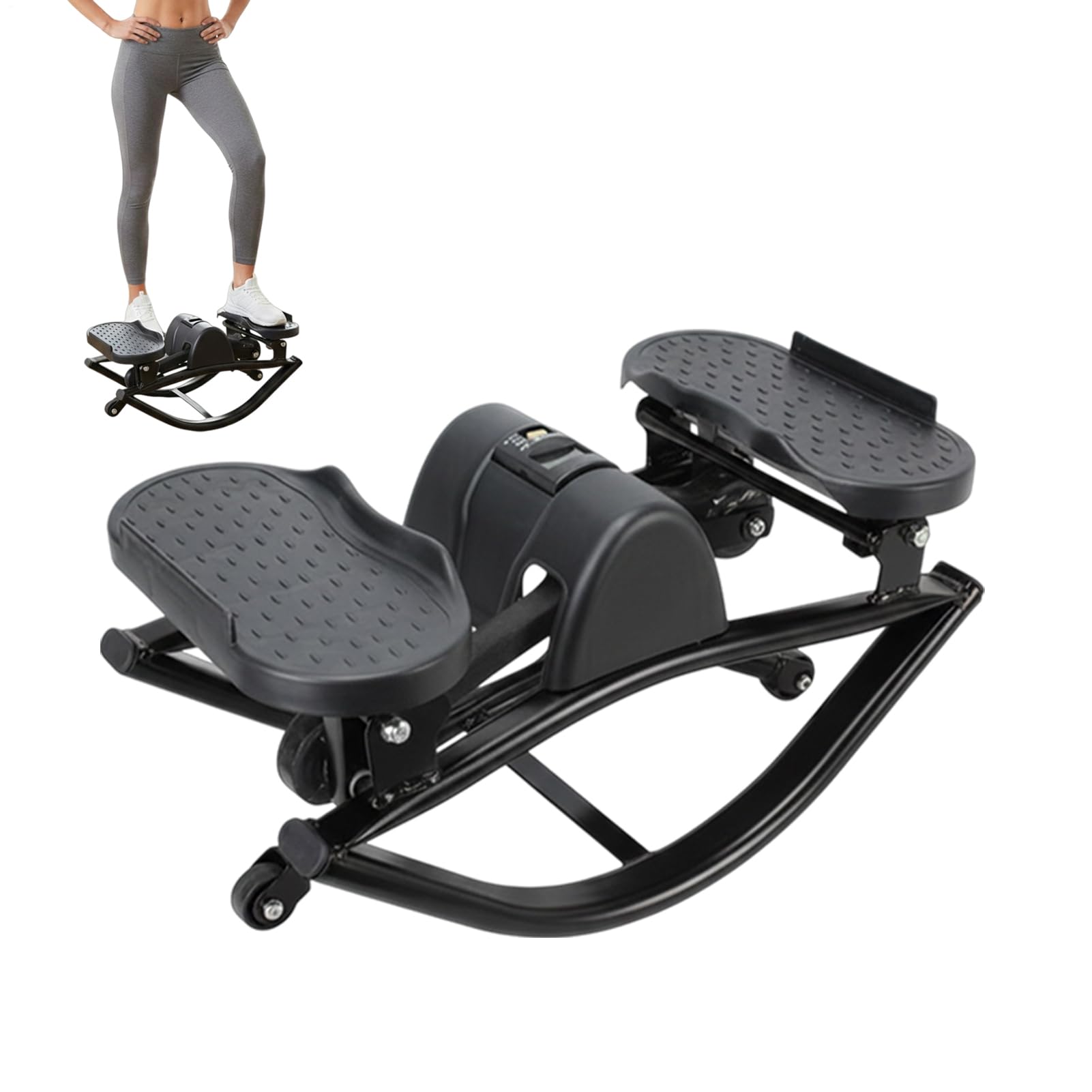 Allenamento Stepper – Attrezzatura portatile per fitness, allenamento rock, mini attrezzo per fitness durevole, accessori per tonificare le gambe, per ginocchia, articolazioni, gambe, glutei, bauc