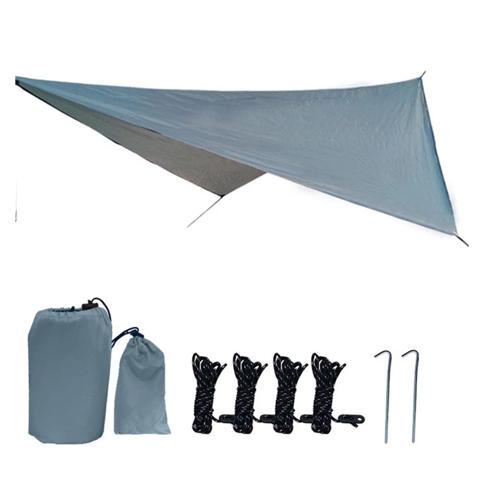 Tent tarp Waterproof Tarp Tent Shade Outdoor Camping Hammock Rain Fly Garden Awning Canopy Sunshade Ultralight 350x280cm(Gray)